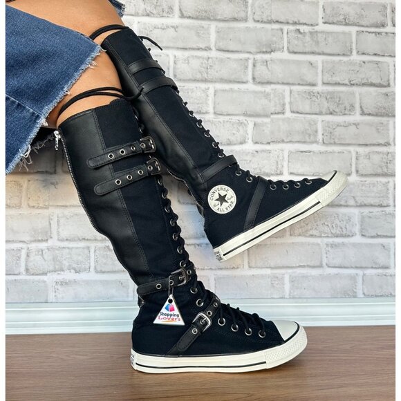 ⭐Converse Chuck Taylor XXHi Leather Straps 6 Men's Sneakers Boots Black A16600C⭐ - Picture 5 of 9